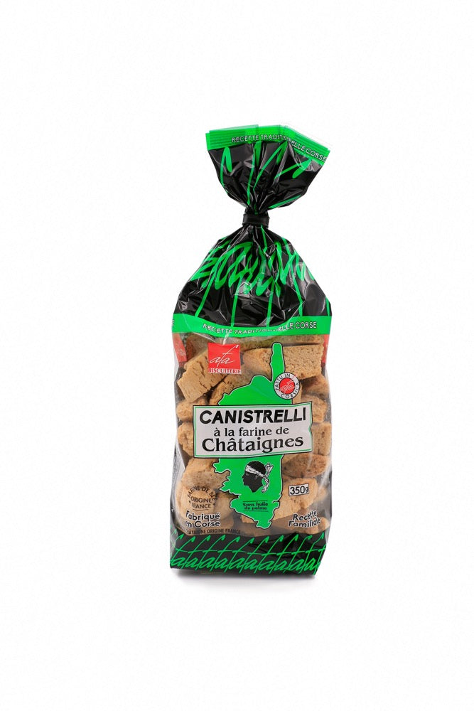 Biscuiterie d'Afa – canistrelli chataigne – sachet original 350 g (photographie du fabricant)